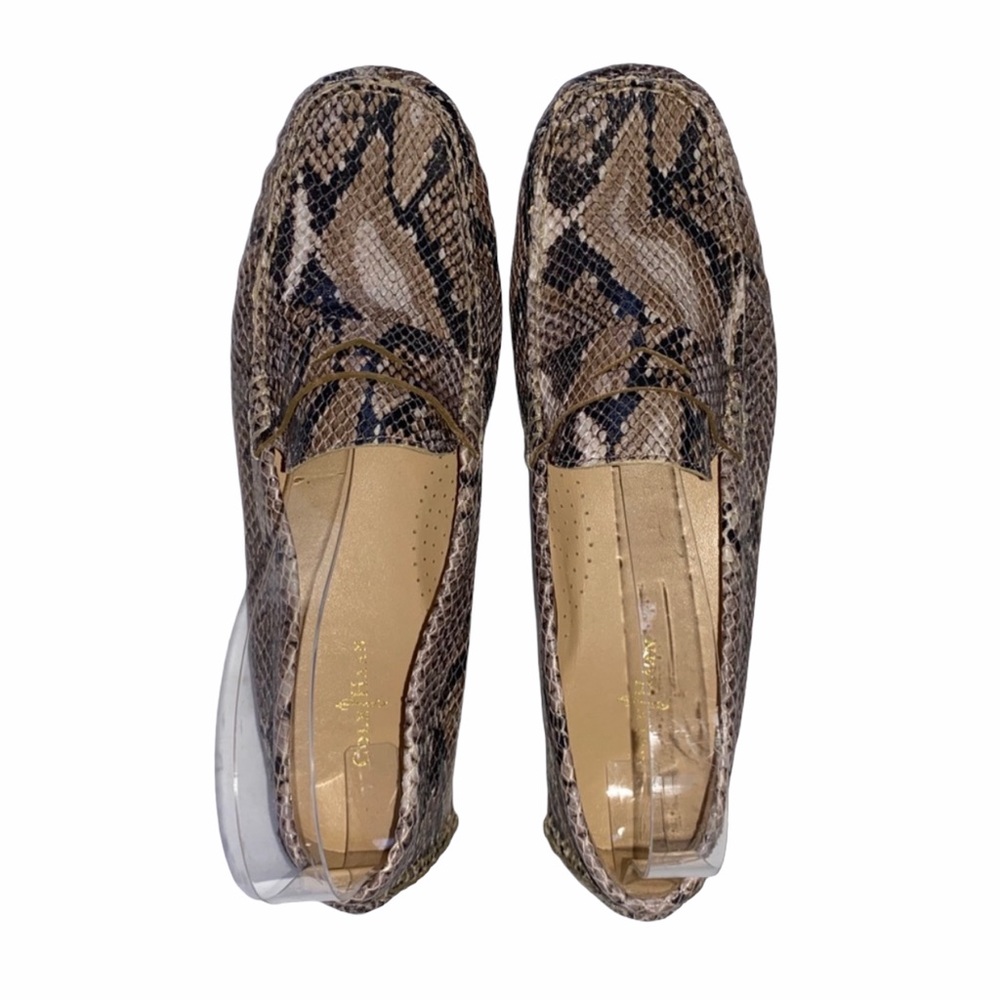 Cole Haan Snake Print Loafers in Brown and Black